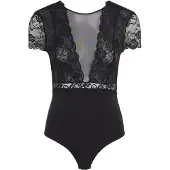 Pieces Pcsicca Ss Bodystocking - Black - L