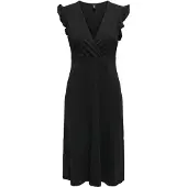 ONLY Onlmay Life S/L Wrap Midi Dress Jrs - Black - XS