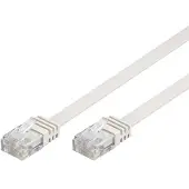 Deltaco – U/UTP Cat6 laitekaapeli, litteä, 1m, 250MHz, valkoinen (TP-61V-FL)