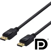 Deltaco – DisplayPort-kaapeli, 2m, 4K UHD, DP 1.2, musta (DP-1020D)