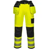 Portwest T501 keltainen/musta Short hivis- riipputaskutyöhousut