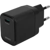 Deltaco 20W USB-C Seinälaturi - Musta