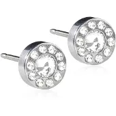 Blomdahl Silver Titanium Brilliance Halo 6 mm Crystal