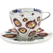 Serax Anemone milk midnight flowers -cappuccinokuppisetti, 2 kpl