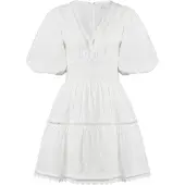Malina Elvira V-Neck Mini Dress - White - XS