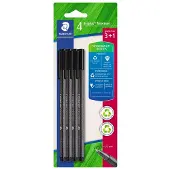 Staedtler Triplus, Musta, Musta, Harmaa, 0,3 mm, Hienojakoinen, Polypropeeni (PP), Kierrätetty muovi, Kolmio (334 R-9BK4)
