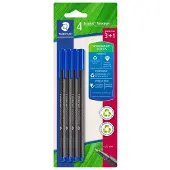 Staedtler Triplus, Sininen, Sininen, Harmaa, 0,3 mm, Hienojakoinen, Polypropeeni (PP), Kierrätetty muovi, Kolmio (334 R-3BK4)