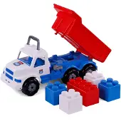 Cavallino Toys Cavallino Route 66 XL Dump Truck with Building Blocks
