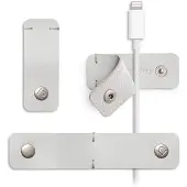 TwelveSouth CableSnap Stay 3-pack - Leather Dove Grey