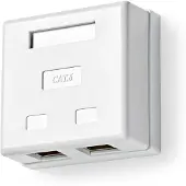 Nedis S/FTP CAT6 2-porttinen verkon seinärasia