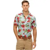Superdry for man. M4010947A Blue Hawaiian Shirt (M), Casual, Cotton, Short sleeve