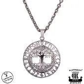 Northern Viking Jewelry Riimukiekko Tree Of Life hopeariipus NVJ-H-RS046