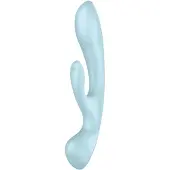 Satisfyer Triple Oh - ladattava, klitorishaaralla varustettu vibraattori (sininen)