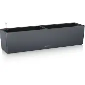 Lechuza Trend balconera colortummaharmaa 2xparvekeruukku 80x19cm, korkeus 19cm