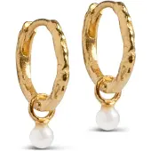 Enamel Copenhagen Belle Pearl Hoops - Gold - ONE SIZE