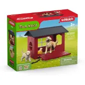Schleich Dog Kennel With 2 Golden Retrievers - Multi/patterned - ONE SIZE