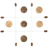 Moments of Play Tic-Tac-Toe 90 x 90 cm Grey/Brown Rubberwood
