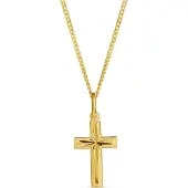 Top Gold kullattu timanttileikattu rippiristi uramatta pieni 52 5666 1500 02