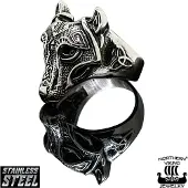 Northern Viking Jewelry Guardian Wolf terässormus