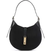 Ralph Lauren for woman. 428977471001 Small black suede Polo ID shoulder bag (OSFA), Casual, Leather