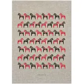 Citronelles - Dala Keittiöpyyhe 50x70 cm Punainen/Musta