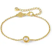 Nomination Cosmic Love hopearannekoru zirkonioilla Yellow Gold Circle 241703/054