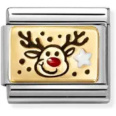 Nomination Composable Classic Plates classic gold Reindeer Red nose 030289/11