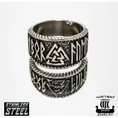 Northern Viking Jewelry Steel Valknut sormus NVJSO022-190