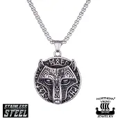 Northern Viking Jewelry Riimu Guardian Wolf kaulakoru