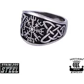 Northern Viking Jewelry Concave Vegvisir sormus NVJSO026_24mm