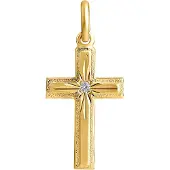 Top Gold hopeinen risti 11x18mm timantti 0.01ct kullattu 525666154002