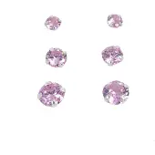 Silver Bar korusetti zirkoniakorvakorut kolme paria pink 8739