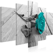 Artgeist Rose On Wood Wide Turquoise taulusetti