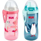 Nuk Kiddy Cup nokalla ja klipsillä juomapullo