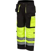 Priha 4132 Lk.1 musta/keltainen huomio riipputaskuhousut
