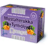 Kärkkäinen Mustaherukka+Tyrniöljy Omegat 60 kaps. ravintolisä