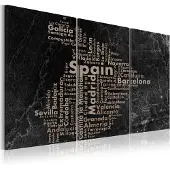 Artgeist Map Of Spain On The Blackboard - Triptich taulusetti