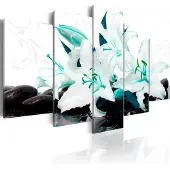 Artgeist Turquoise Lilies And Stones taulusetti