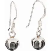 Silver Bar 5912 hematit kruunu 6 mm hopeakorvakorut