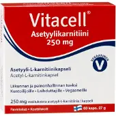 Hankintatukku Vitacell Asetyylikarnitiini 250 mg