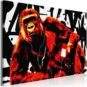 Artgeist Pop Art Monkey Narrow Red taulu
