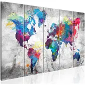 Artgeist World Map: Spilt Paint taulusetti