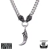 Northern Viking Jewelry panssariketju 10 mm Fenrir Wolf Head riipus NVJRS120