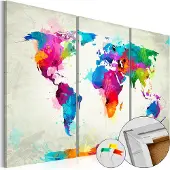 Artgeist Colourful Expression [Cork Map] korkkitaulusetti