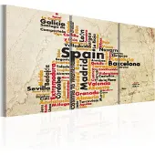 Artgeist Espanja: Teksti Kartan Värit Lippu taulusetti