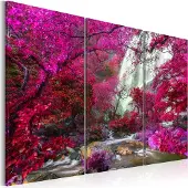 Artgeist Beautiful Waterfall: Pink Forest taulusetti
