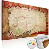 Artgeist Map Of Barcelona [Cork Map] korkkitaulu