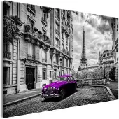 Artgeist Car In Paris Violet Wide taulu