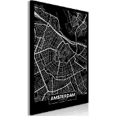Artgeist Dark Map Of Amsterdam Vertical taulu