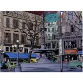 Artgeist Dusk yli Pariisin neliön fototapetti